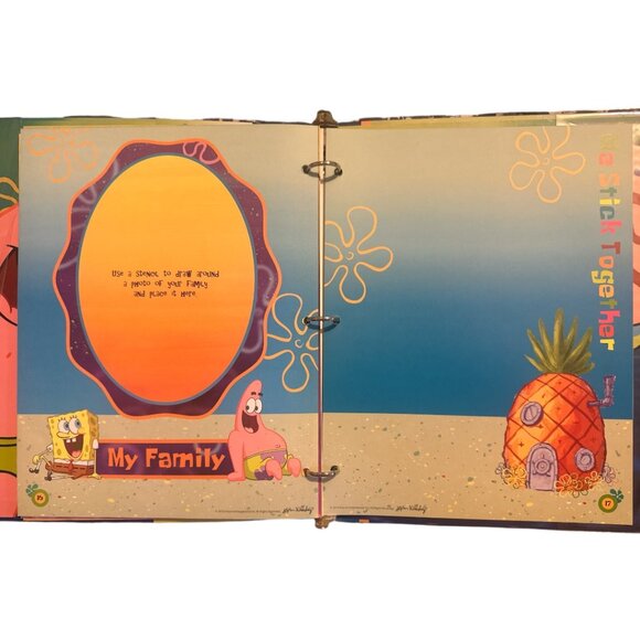 Spongebob Nickelodeon Scrapbook Kit Binder, Paper, Stickers, (Stencils Missing) - Picture 10 of 16